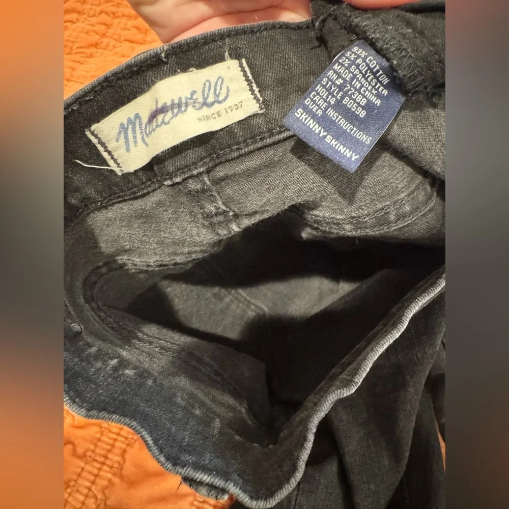 Madewell Zippy Moto Skinny Skinny Jeans - Gray Wash - Size 28 - Picture 9 of 9